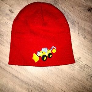 Children winter touque with tractor embroidery